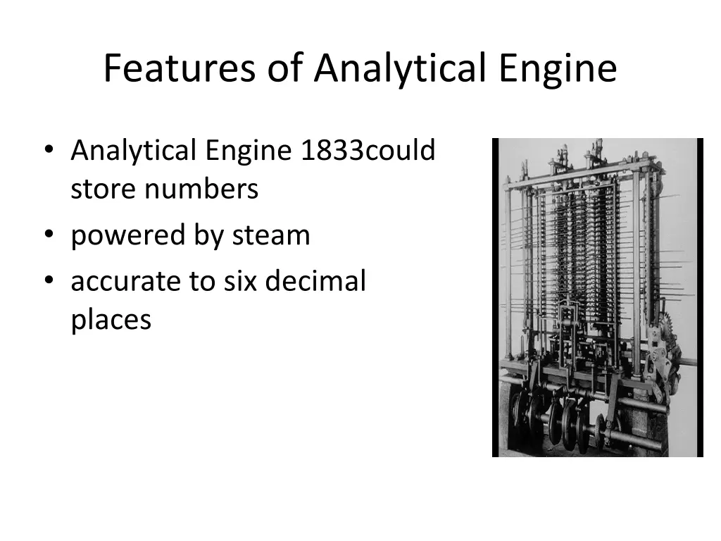 features of analytical engine