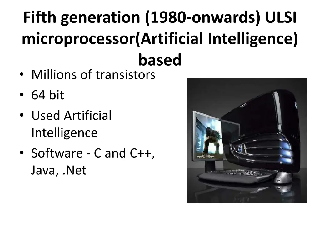 fifth generation 1980 onwards ulsi microprocessor