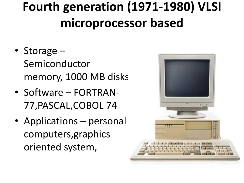 fourth generation 1971 1980 vlsi microprocessor