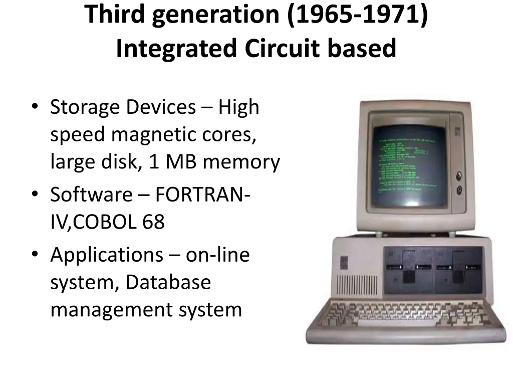 third generation 1965 1971 integrated circuit