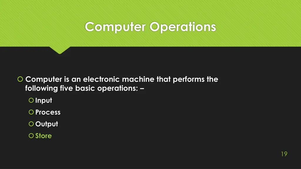 computer operations