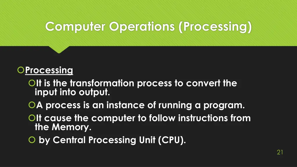 computer operations processing