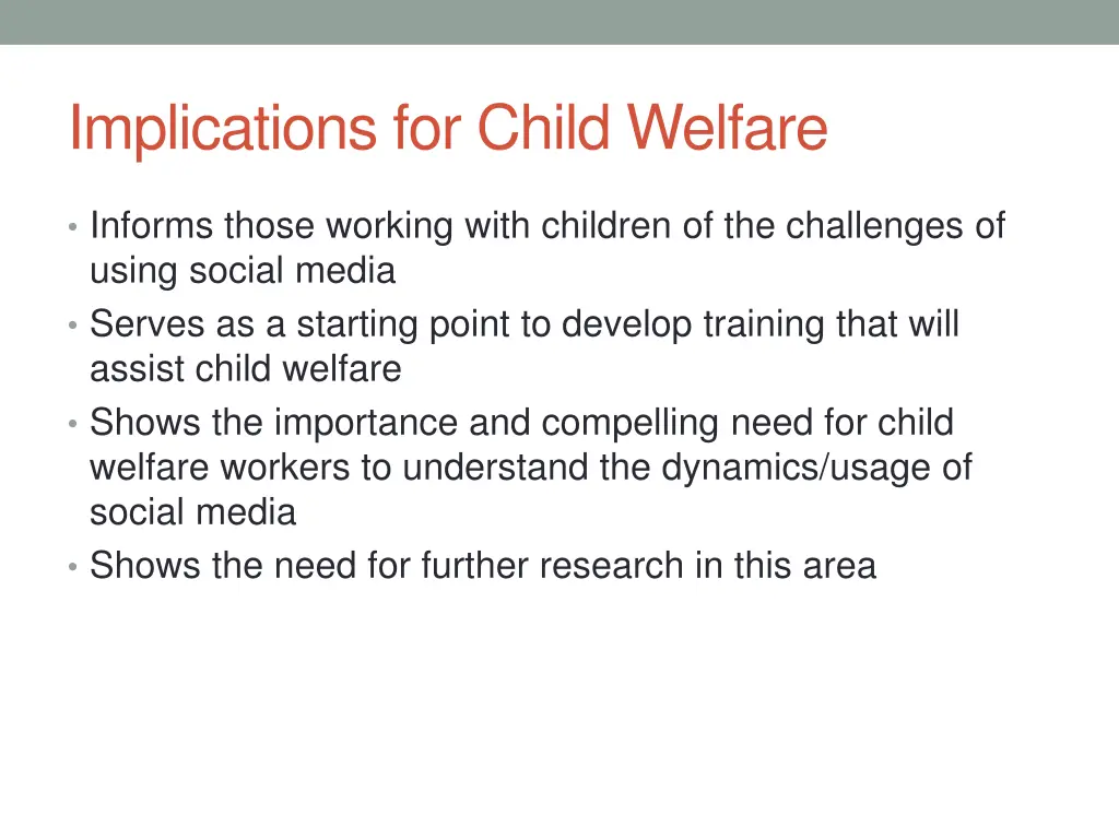 implications for child welfare