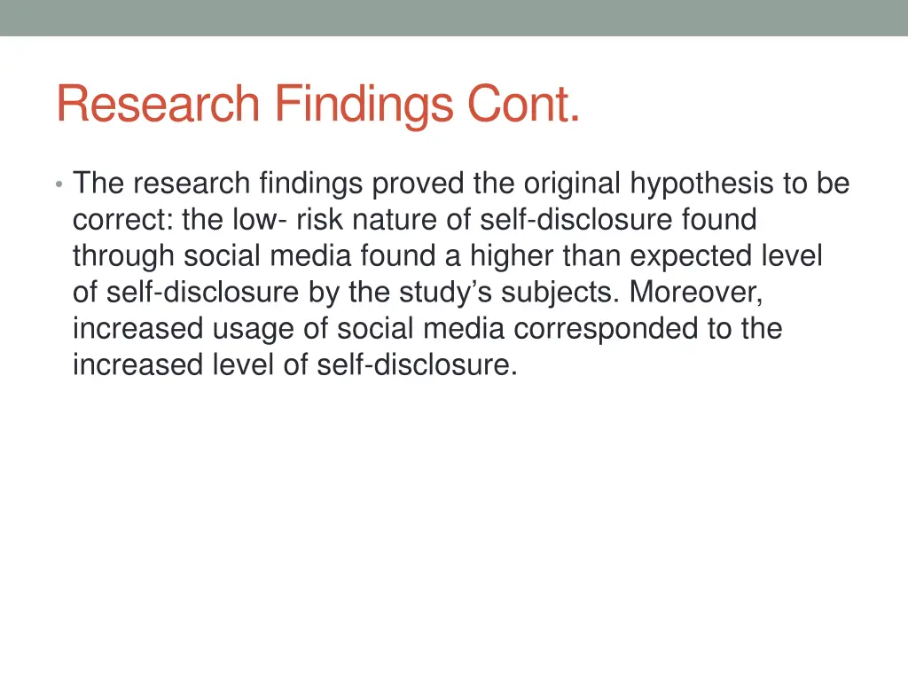 research findings cont