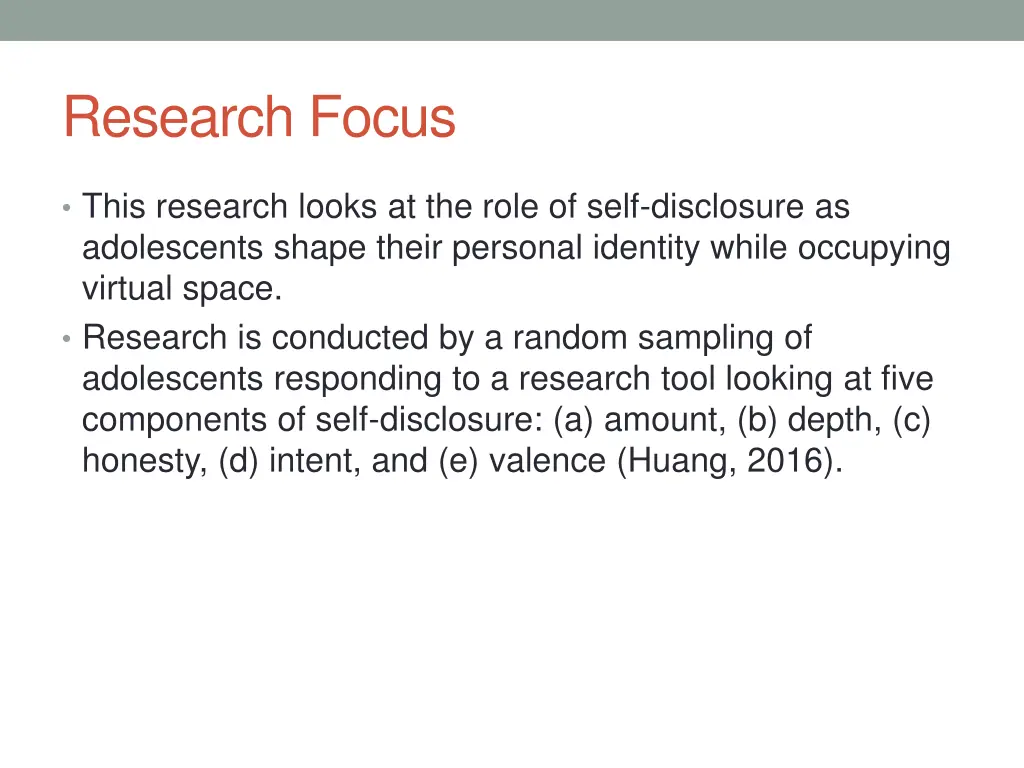 research focus
