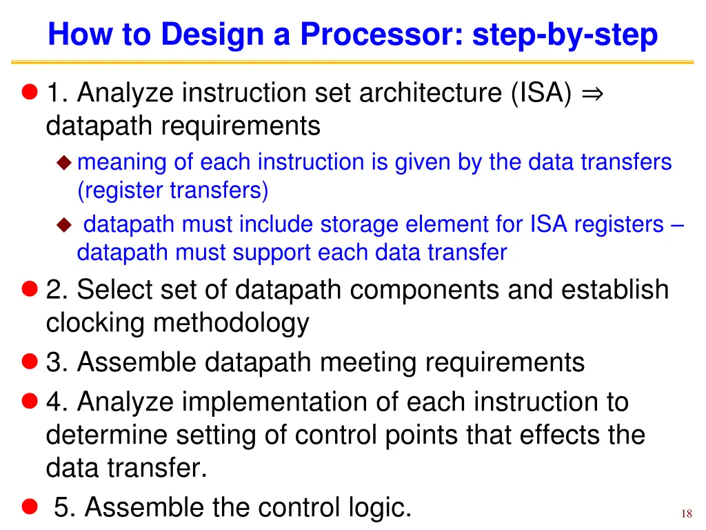 how to design a processor step by step