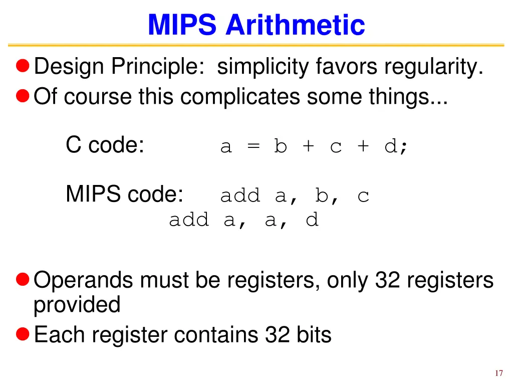 mips arithmetic 1