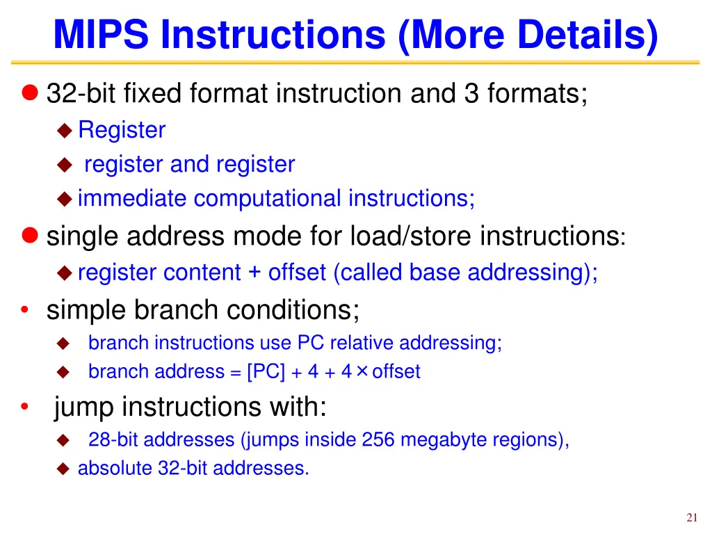 mips instructions more details