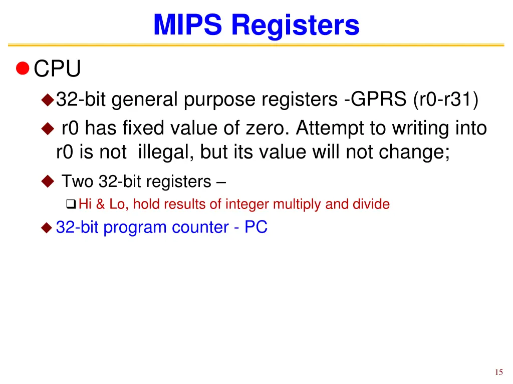 mips registers