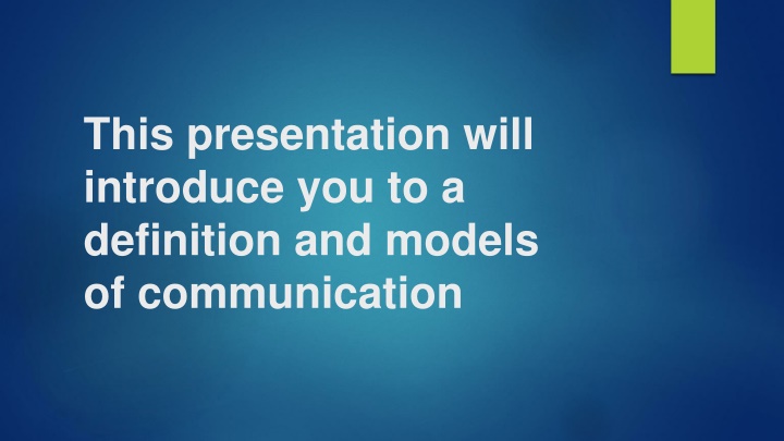 this presentation will introduce