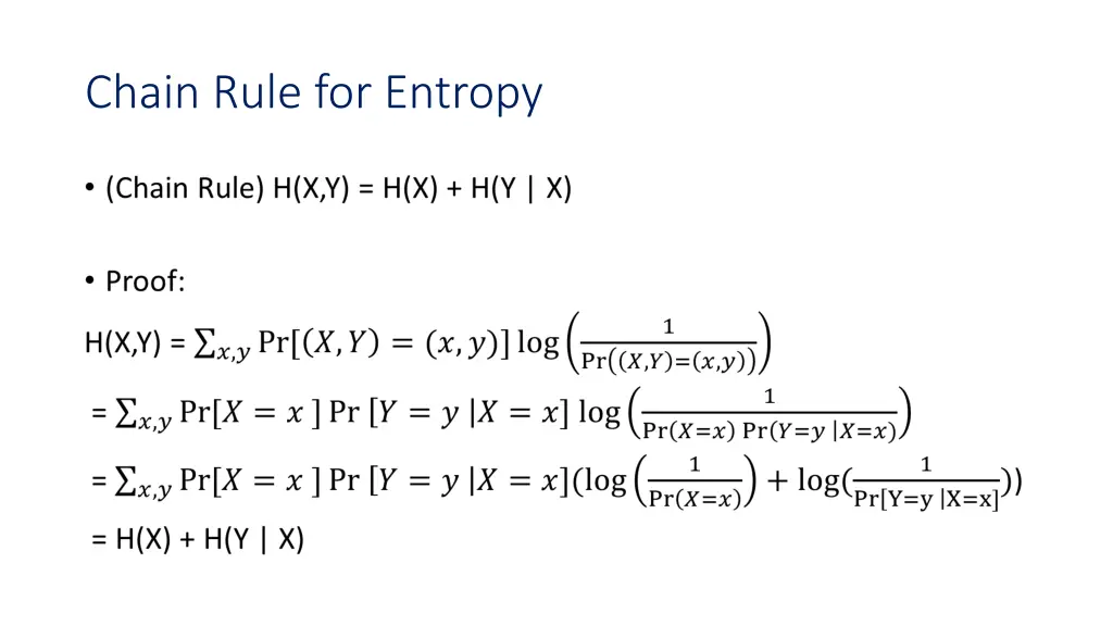 chain rule for entropy