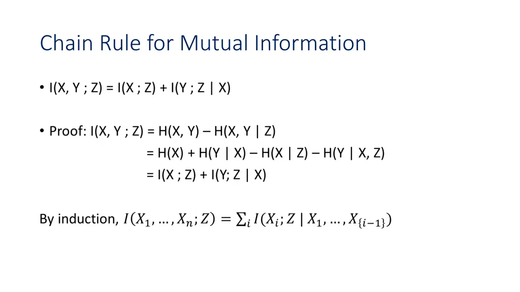 chain rule for mutual information