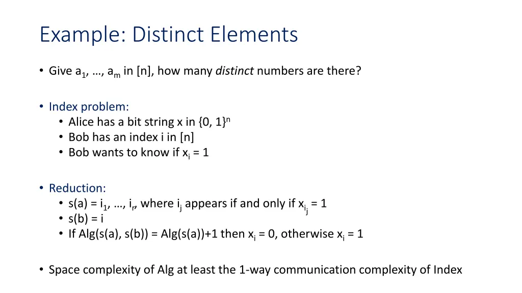 example distinct elements