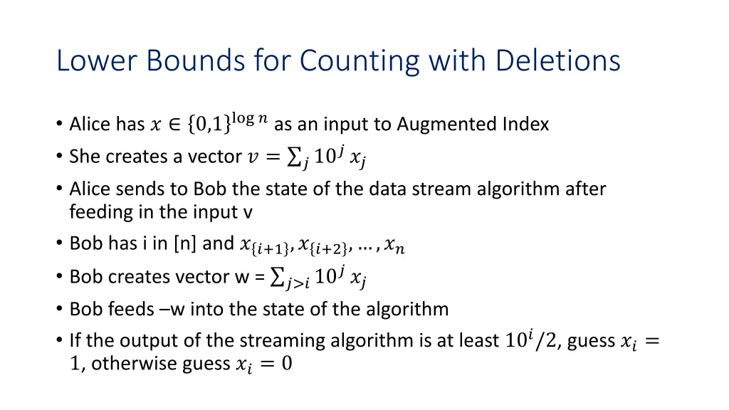 lower bounds for counting with deletions
