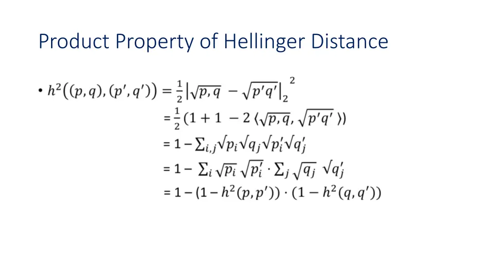 product property of hellinger distance