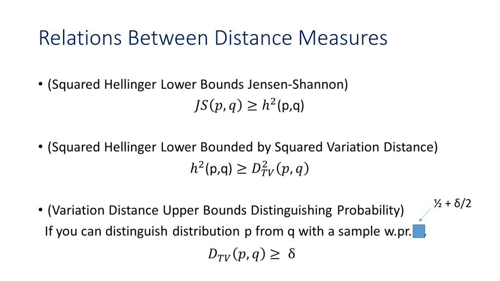 relations between distance measures