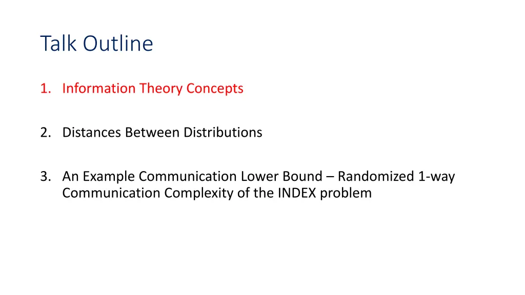 talk outline