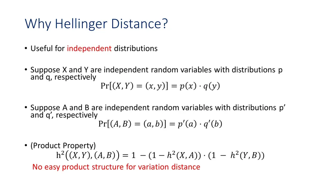 why hellinger distance