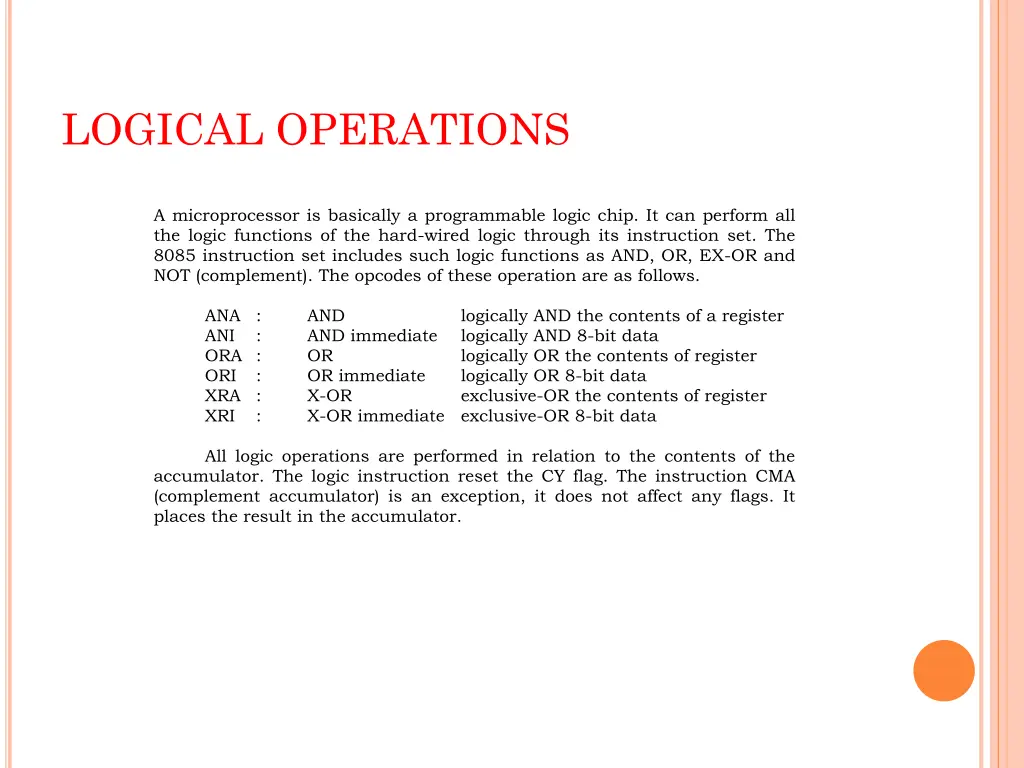 logical operations