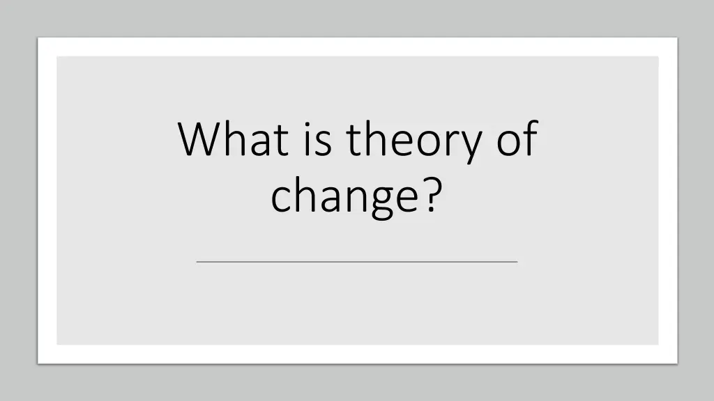 what is theory of change