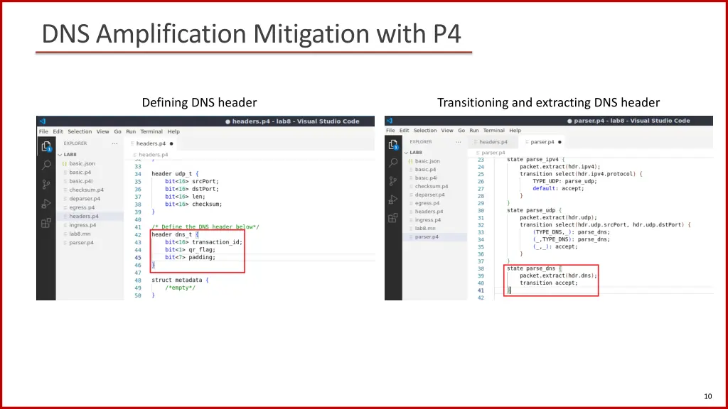 dns amplification mitigation with p4