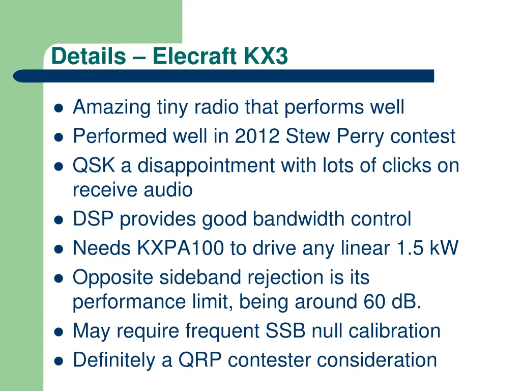 details elecraft kx3