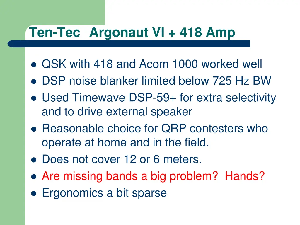 ten tec argonaut vi 418 amp
