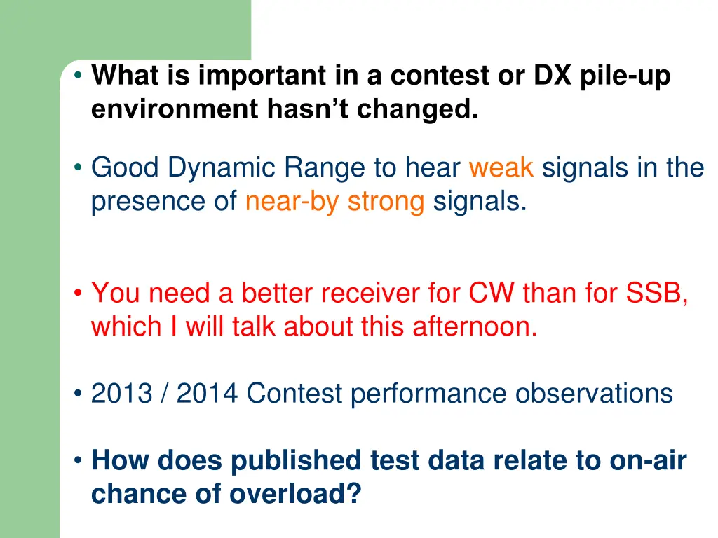 what is important in a contest or dx pile
