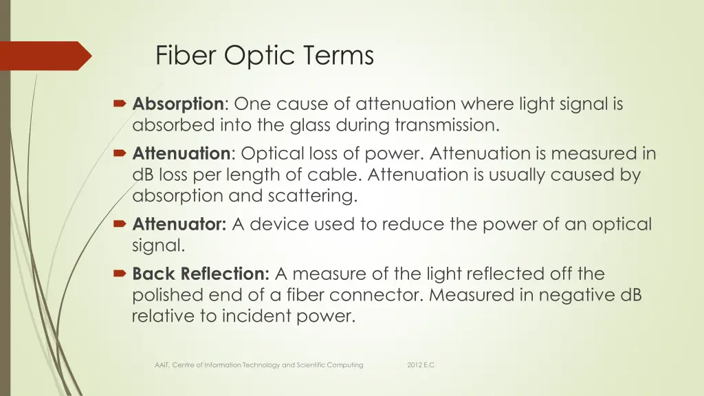fiber optic terms