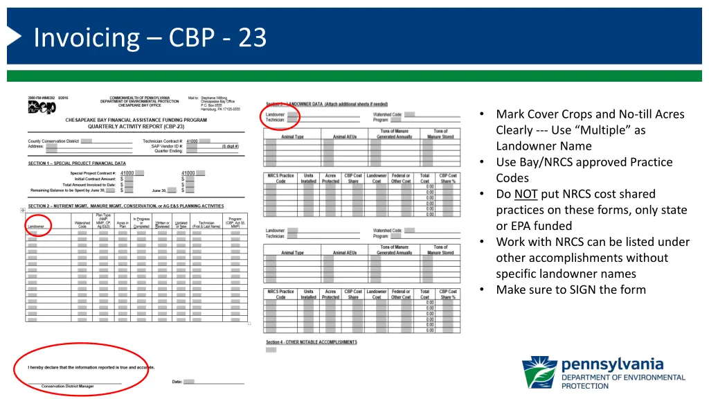 invoicing cbp 23