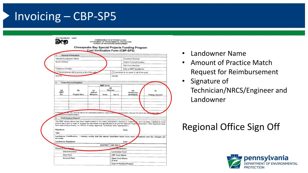 invoicing cbp sp5