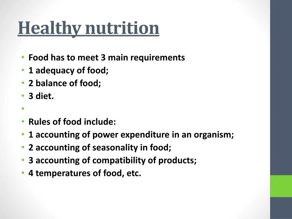 healthy nutrition