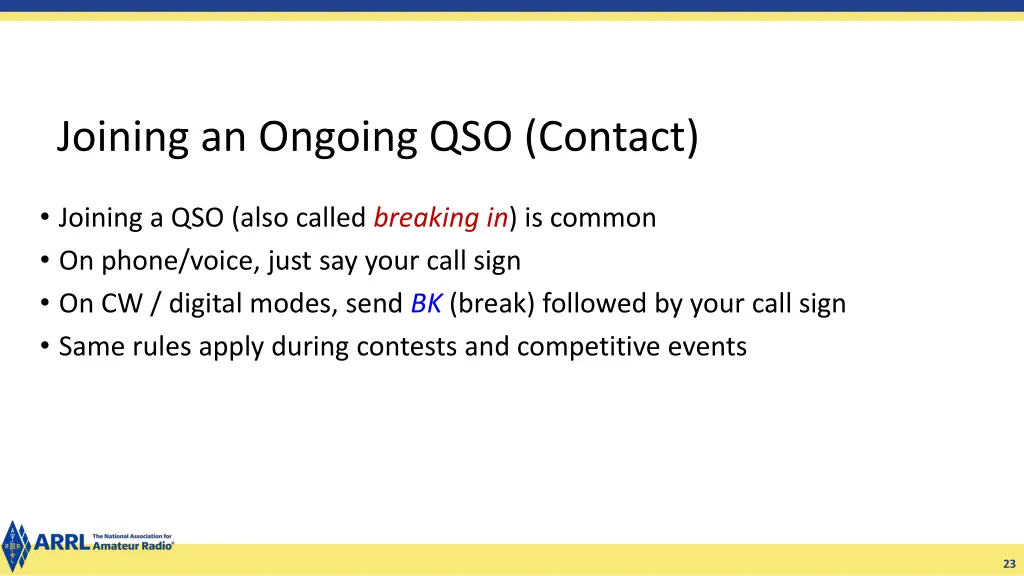 joining an ongoing qso contact