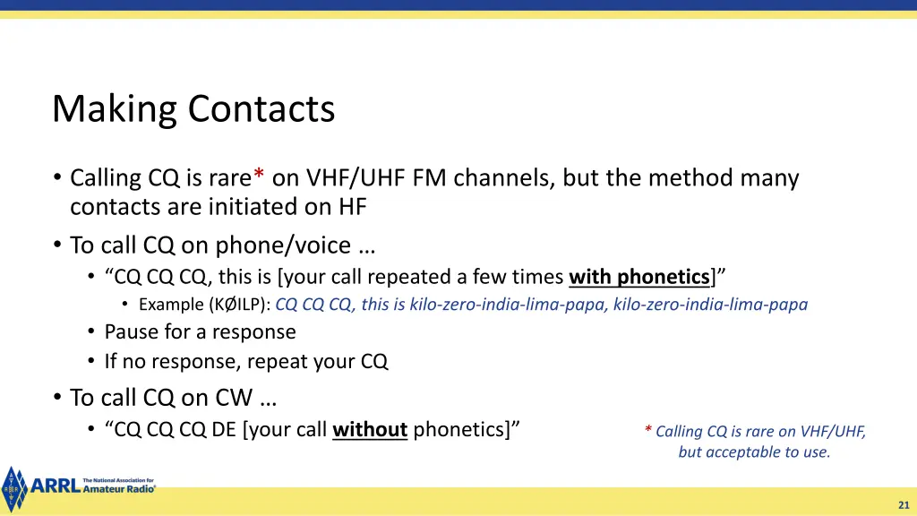 making contacts