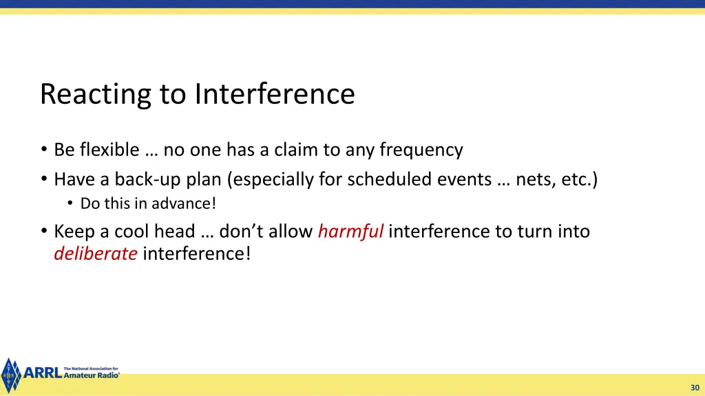 reacting to interference