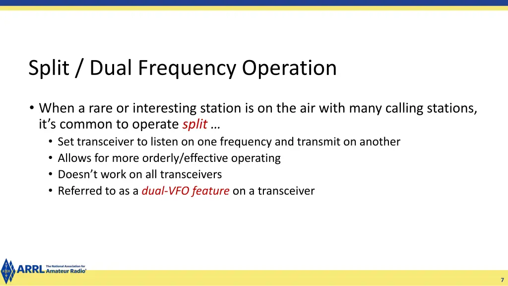 split dual frequency operation