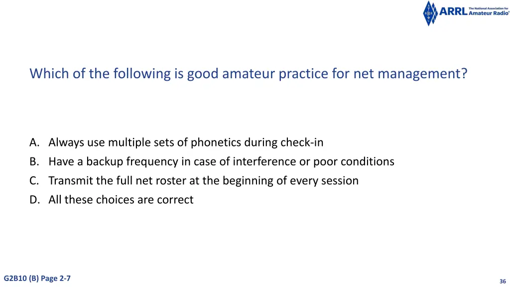 which of the following is good amateur practice