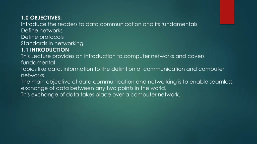1 0 objectives introduce the readers to data