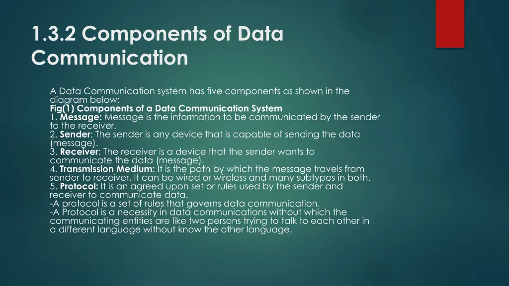 1 3 2 components of data communication