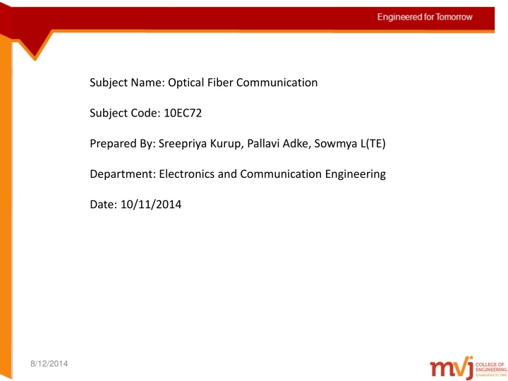 subject name optical fiber communication