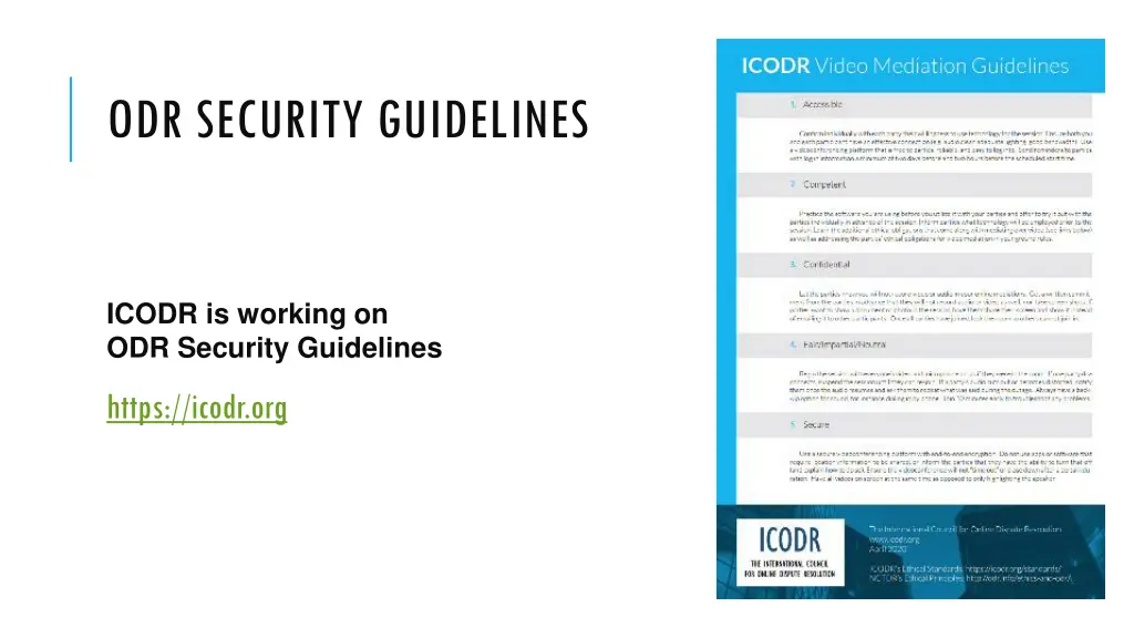odr security guidelines