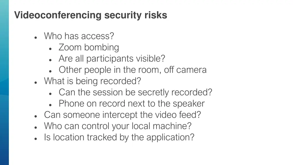 videoconferencing security risks