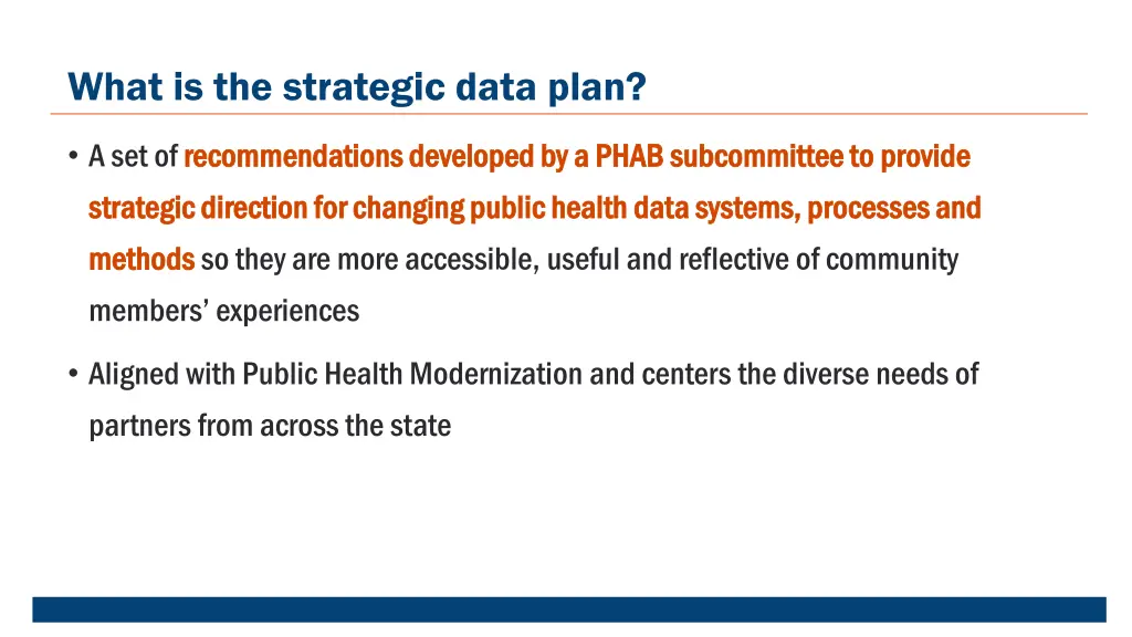 what is the strategic data plan