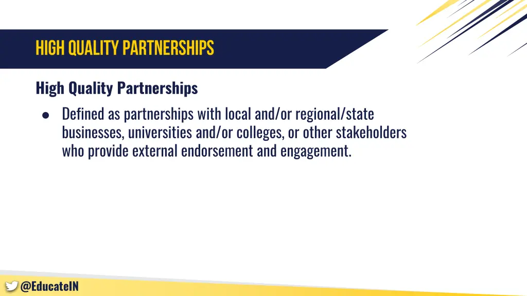 high quality partnerships defined as partnerships