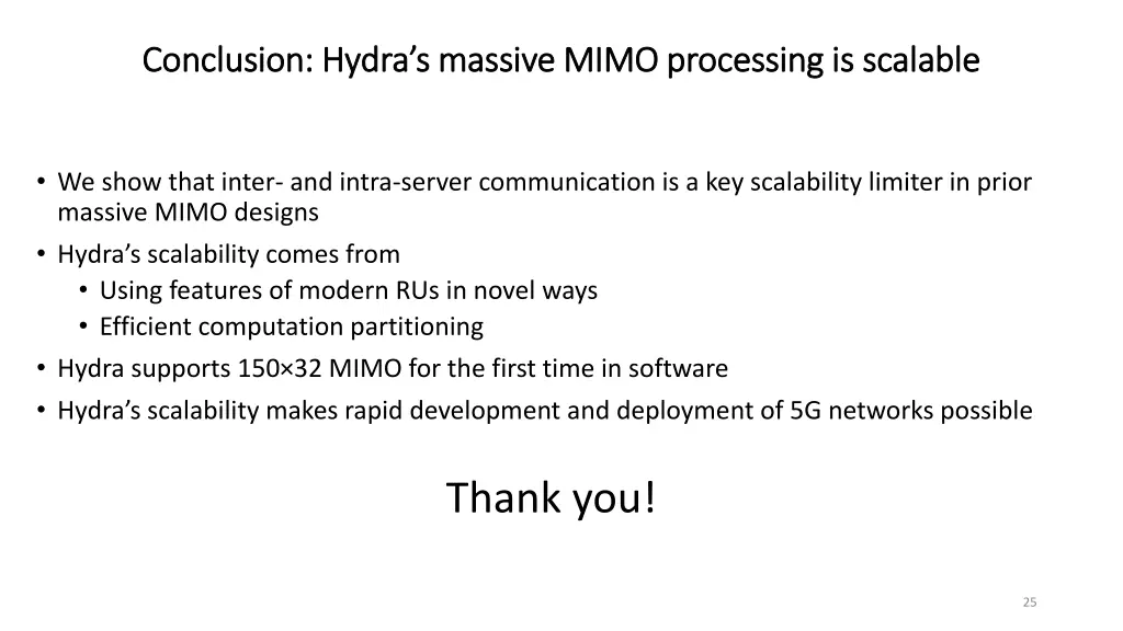 conclusion hydra s massive mimo processing