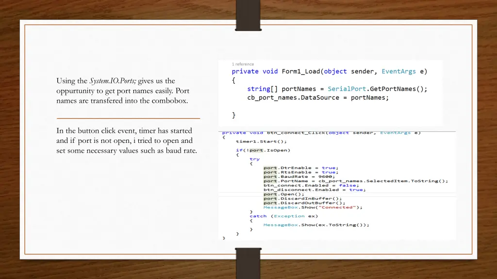 using the system io ports gives