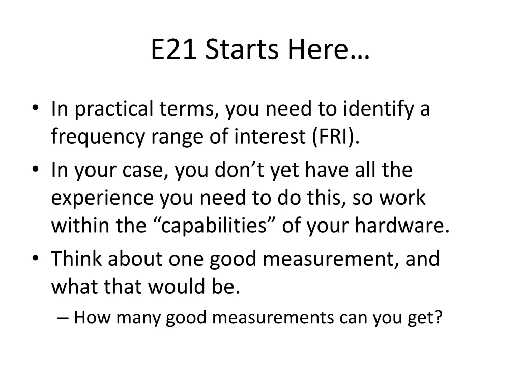 e21 starts here