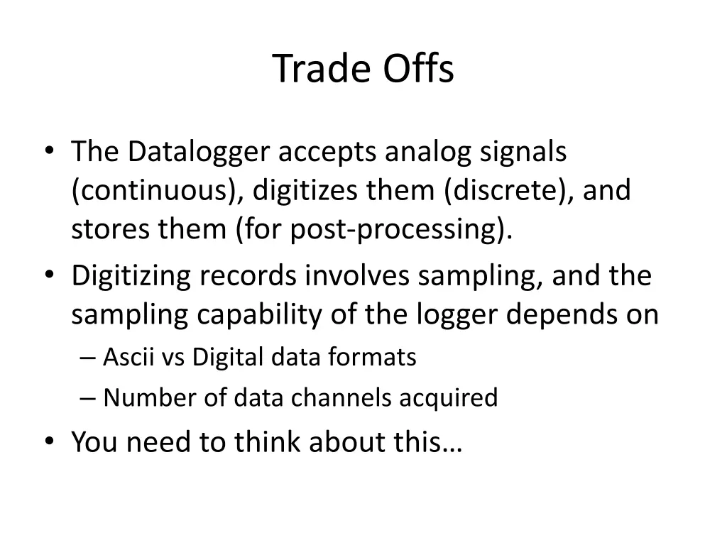 trade offs