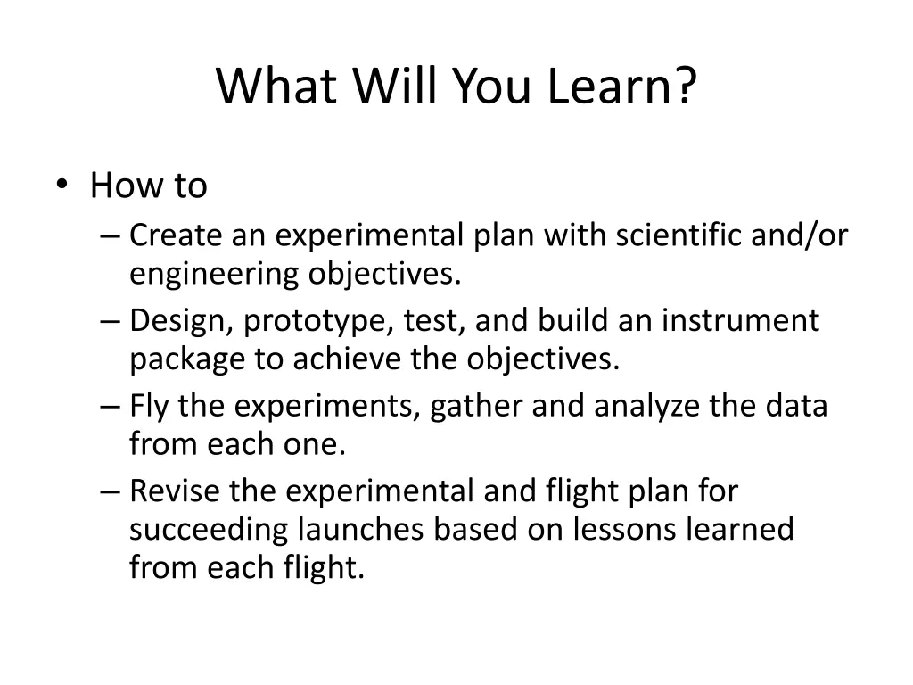 what will you learn