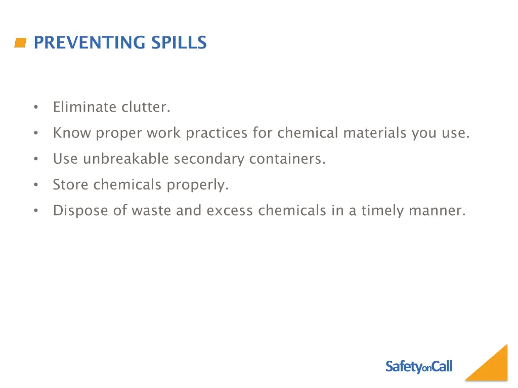 preventing spills